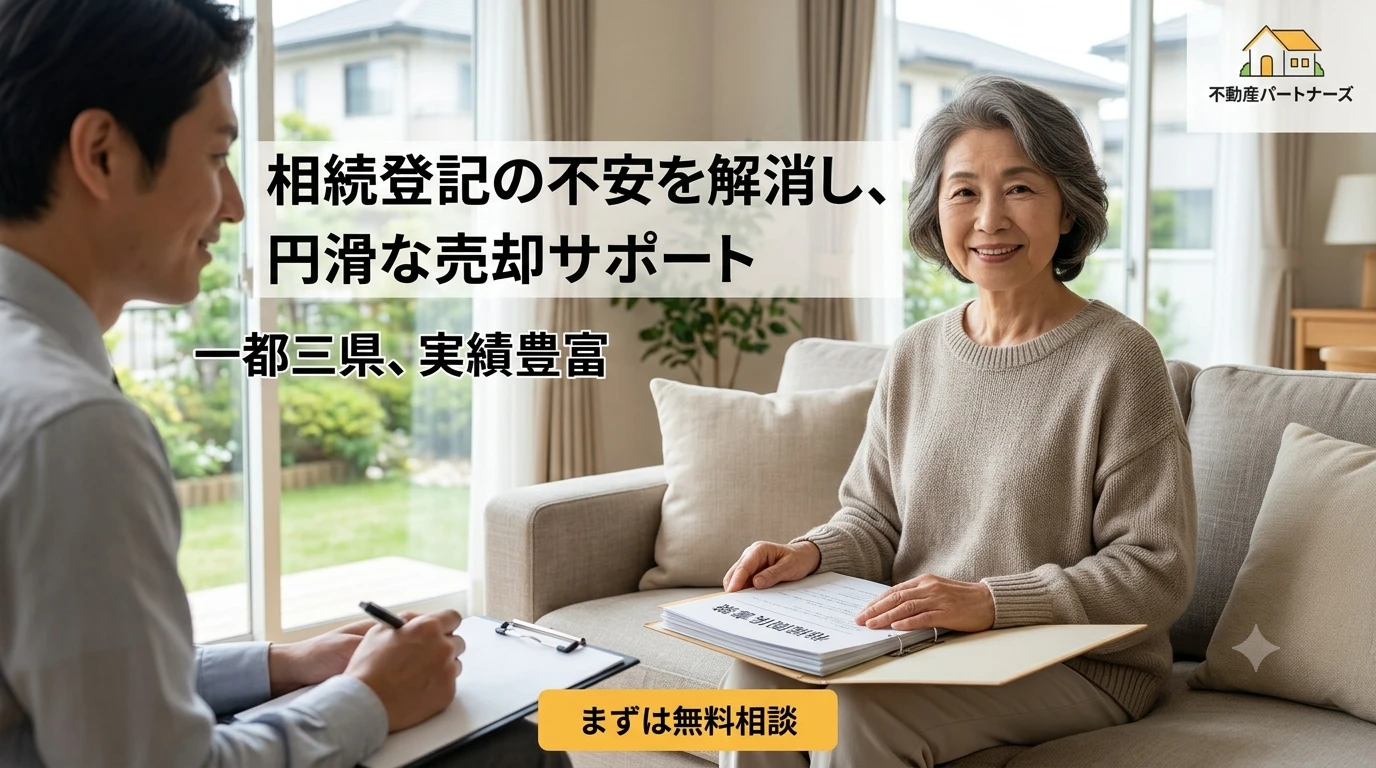 相続登記の不安を解消し、円滑な売却をサポートします。