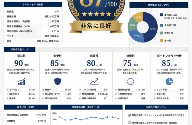 あなたの不動産ポートフォリオ、通知表をつけると何点？