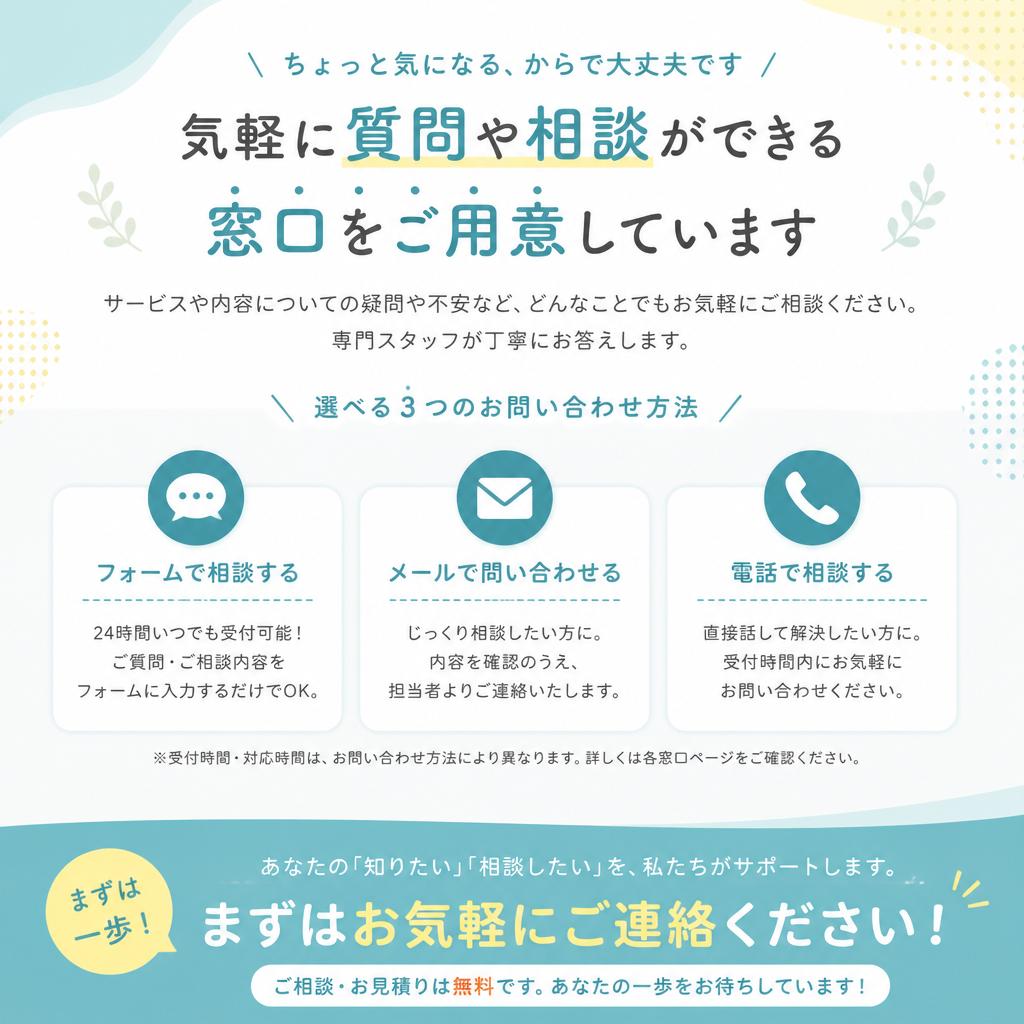 今すぐお問い合わせを！