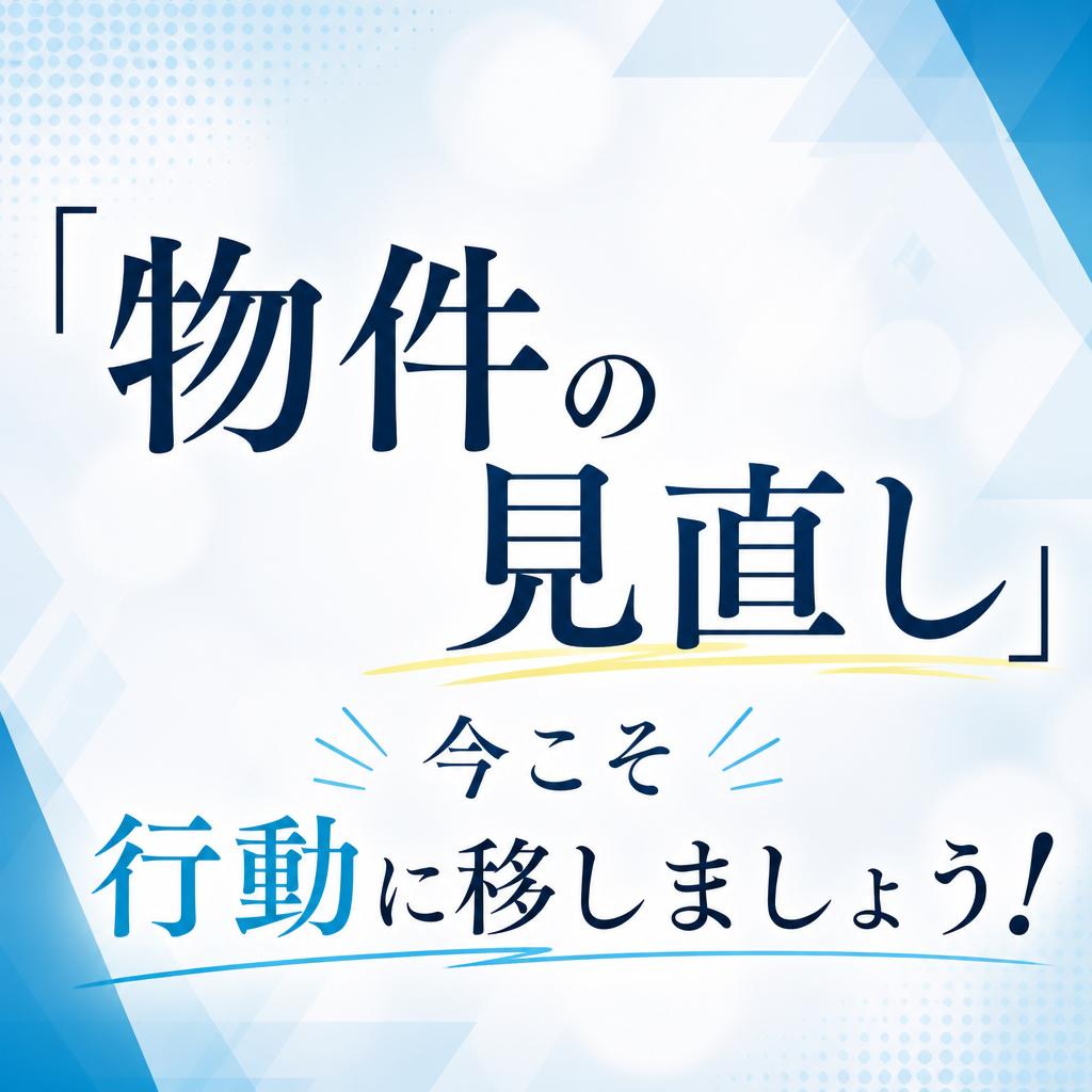 「物件の見直し」、今こそ行動に移しましょう！