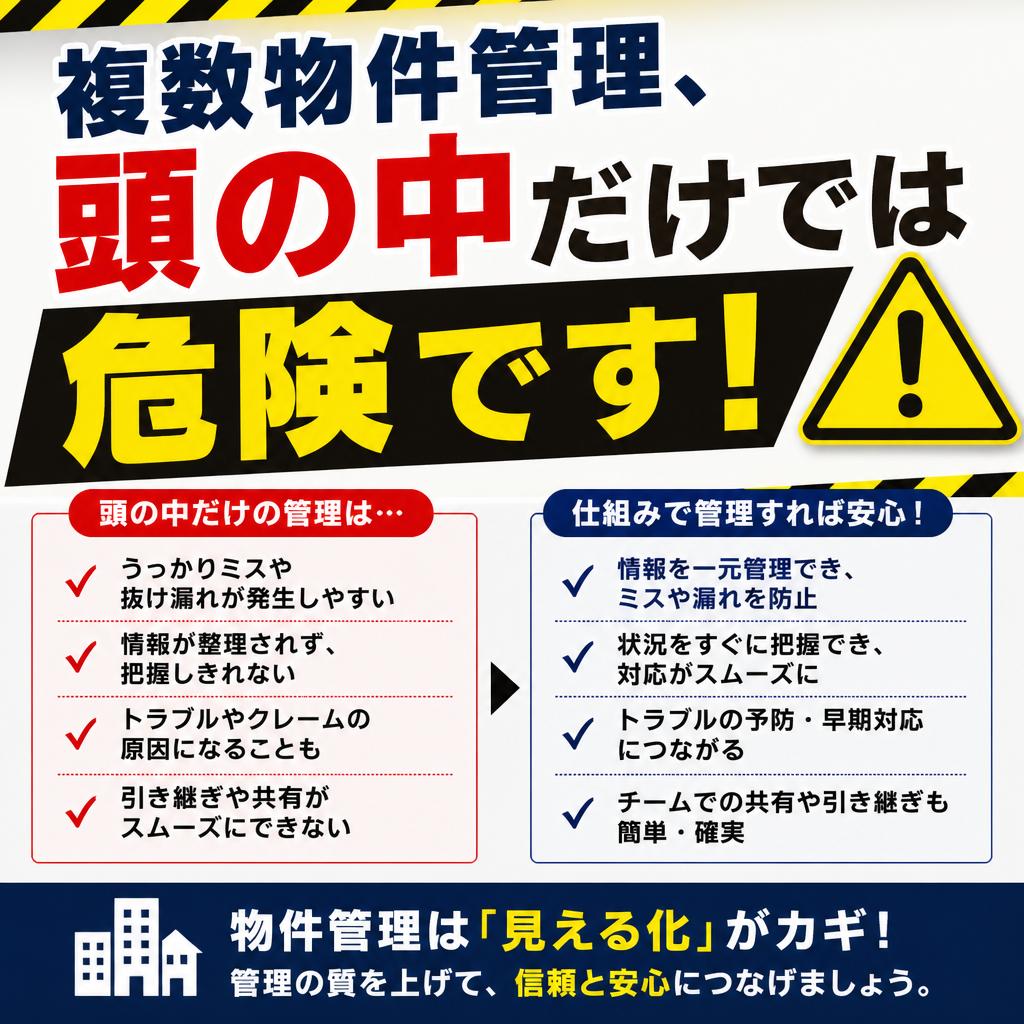 複数物件管理、頭の中だけでは危険です！